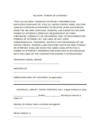 Free 24 Power Of Attorney Forms In Pdf Ms Word