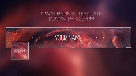 Red Youtube Banner Template Awesome Space Youtube Banner Template