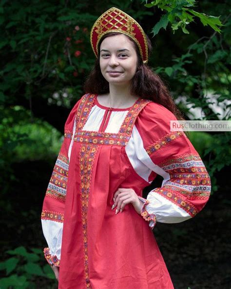 Russian Dress Sarafan Red Russian Folk Dress Slavic Dress Russian Costume Red Russian Folk