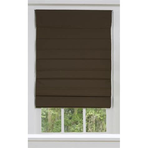 Allen Roth 30 In X 72 In Cocoa Blackout Cordless Roman Shade In The