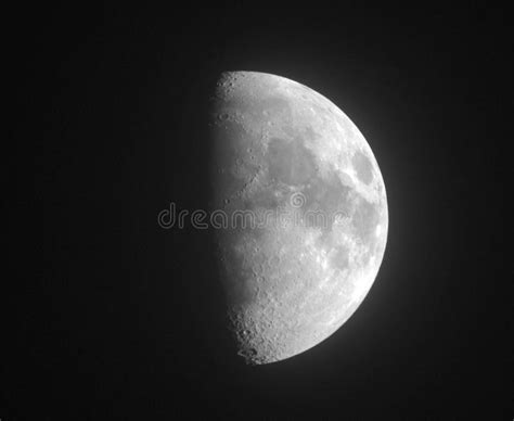 Moon Half Moon Black And White Photo Stock Photo Image Of Moonlight