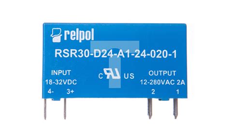 przekaźnik półprzewodnikowy jednofazowy 2a 18 32v dc rsr30 d24 a1 24 020 1 2611990 relpol tim sa