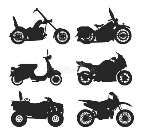 Motorcycle Icon Vector Logo Template Vector Black Motorcycles Icon Set