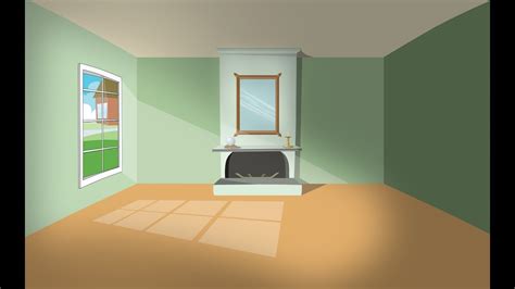 Room interiors in flat design cartoon house. Creating a cartoon living room part 1 - YouTube