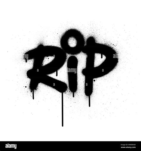 Graffiti Rip Rest In Peace Abbreviation Sprayed In Black Over White Stock Vector Image And Art Alamy