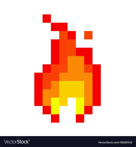 Pixel A Fire For Game Assets Royalty Free Vector Image