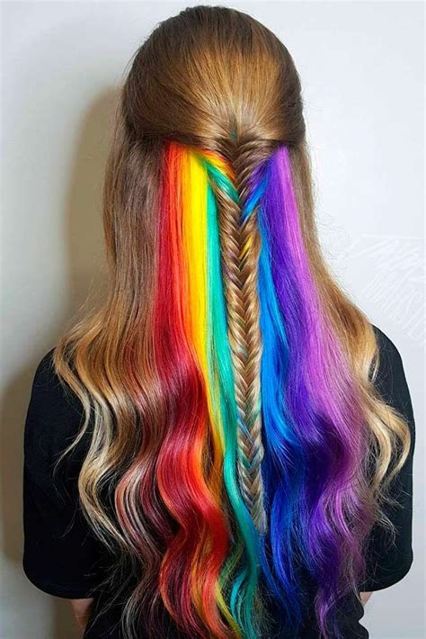 18 Mesmerizing Hidden Rainbow Hair Taija Hidden Rainbow