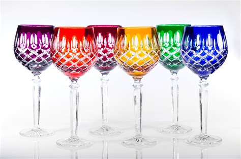 Bastille 24 Lead Crystal Multicoloured Tall Wine Glasses Set Of 6 Wine Glasses Product