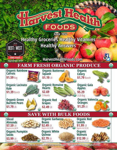 Harvest Health Foods September 2018 Sale Flyer By Harvest Health Foods