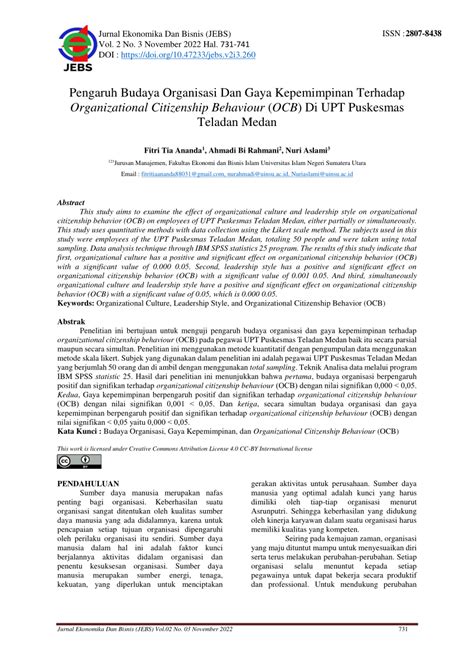 PDF Pengaruh Budaya Organisasi Dan Gaya Kepemimpinan Terhadap