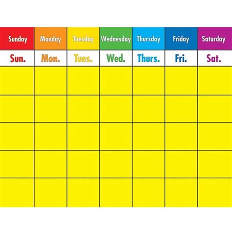 Colorful Calendar Chart Cd 114095 Carson Dellosa Classroom