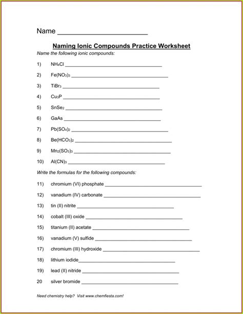 Naming Covalent Compounds Made Easy With This Worksheet Style Worksheets