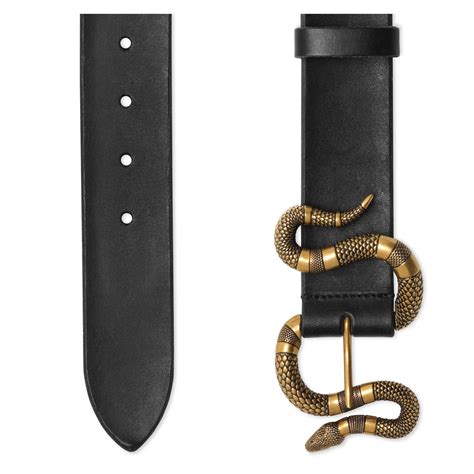 Gucci Leather Belt With Snake Buckle In Black For Men Lyst