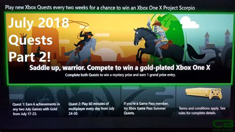 Xbox Live And Xbox Game Pass Quests For July 2018 Part 2 July 17 30