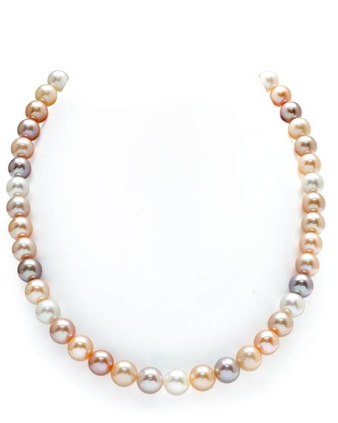 9 10mm Freshwater Multicolor Pearl Necklace Aaaa Quality