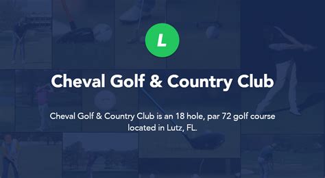 Cheval Golf And Country Club Lutz Fl Local Golf Spot