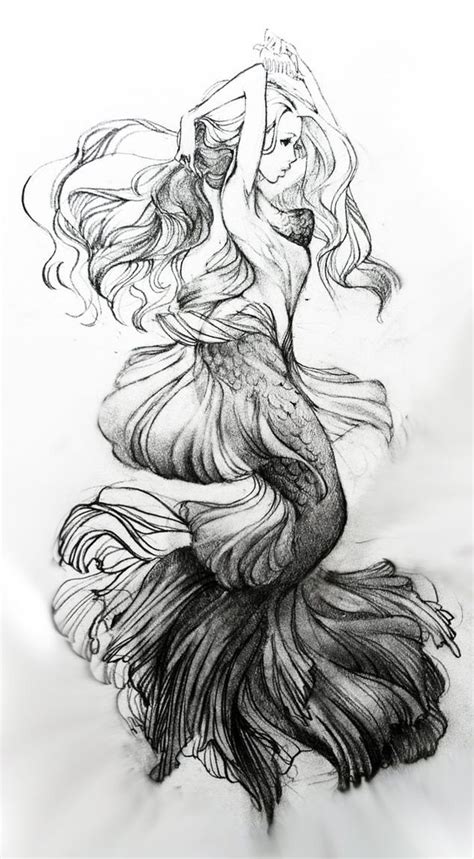 สวยจริง Mermaid Art Mermaid Tattoos Mermaid Drawings