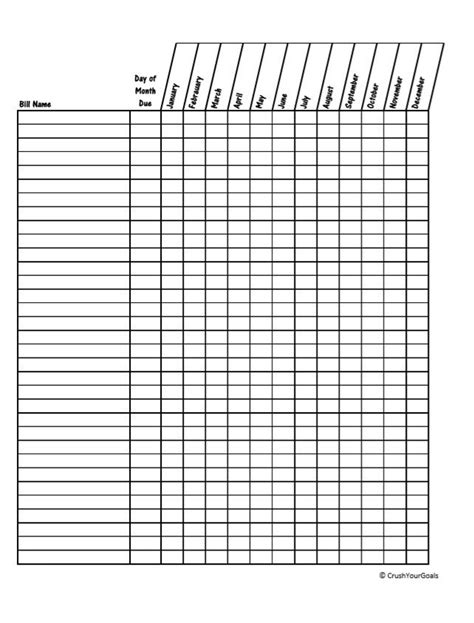 Bill Tracker Chart 2 Page Set Yearly and Monthly Bill - Etsy Bill