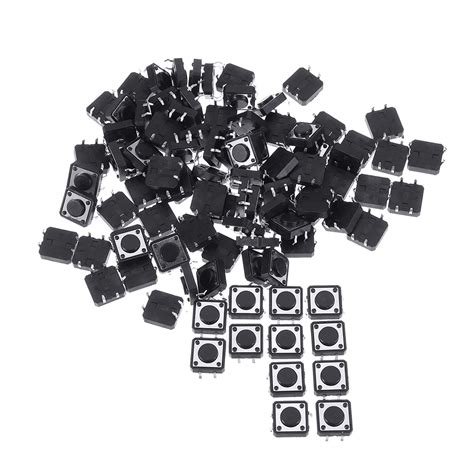 100pcs Momentary Tactile Push Button Switch 12x12x45mm