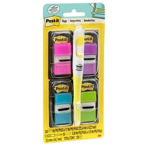 Post It® Notes Flags With Flag Highlighter Assorted Bright Colors 50