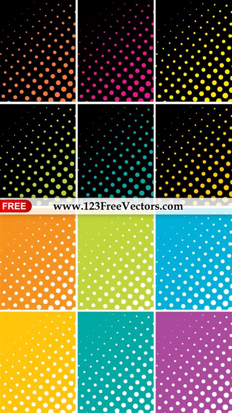Colorful Halftone Dots Background Vector Pack By