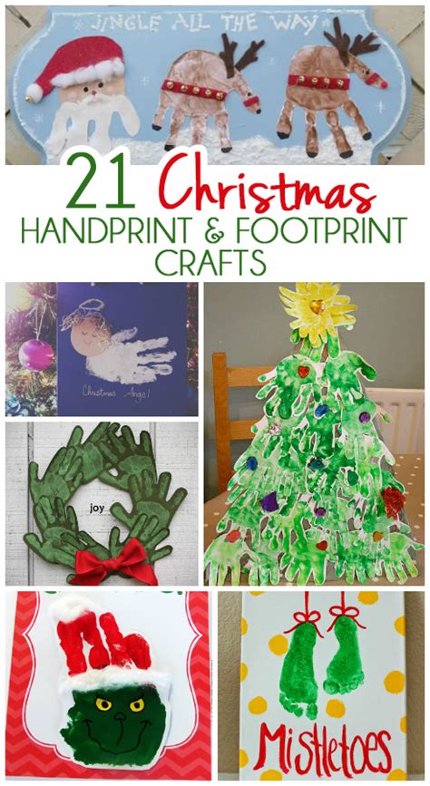 21 Handprint And Footprint Christmas Crafts Christmas Handprint