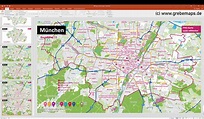 PowerPoint-Karte München mit Bezirken und Stadtteilen mit Bitmap-Karten ...