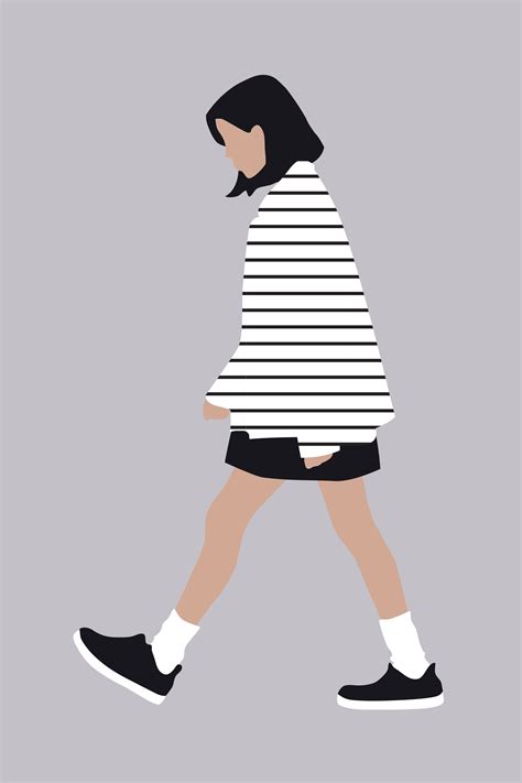 Flat Vector Woman Walking | Плоские иллюстрации, Иллюстрации, Векторные иллюстрации