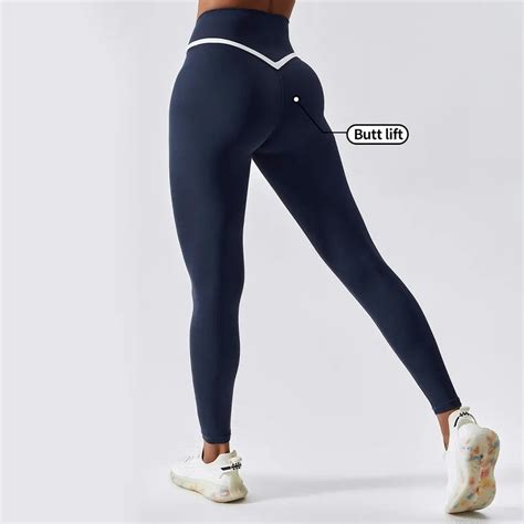 sportswear oem customized v shaped waist contrast compression scrunch women workout yoga tight
