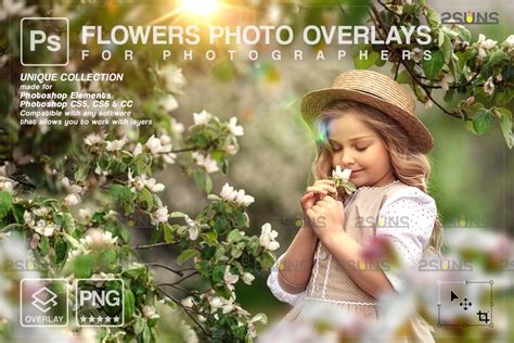 Flower Overlay Photoshop Overlay Floral Backdrop Tree Overlay