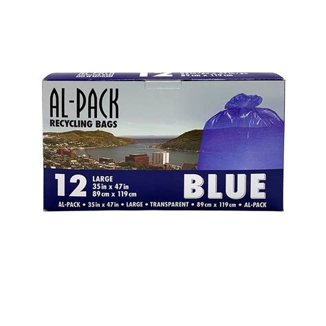 Al Pack Al Pack 135 Litre Large Blue Recycling Bags 12 Bags The