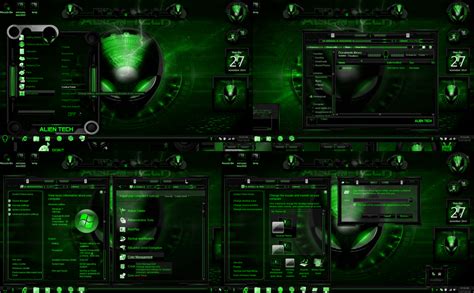 Windows 7 Themes Alien Tech Green By Customizewin7 On Deviantart