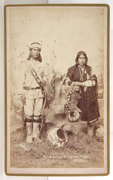 1880s Native American Pueblo Indian Brave And Maiden Cabinet Card Photo By Wittick Native American
