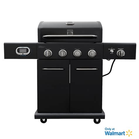 Kenmore 4 Burner Smart Gas Grill With Side Searing Burner Black With