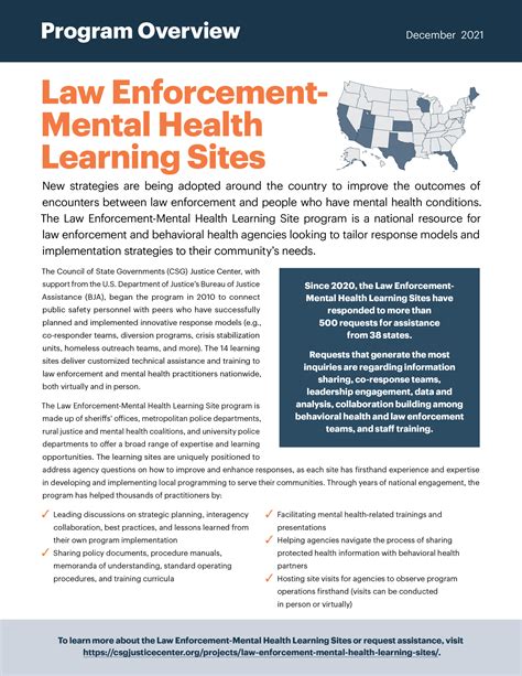 Program Overview Law Enforcement Mental Health Learning Sites Csg