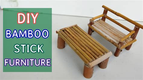 Diy Bamboo Stick Furniture Mini Sofa And Table 5 Youtube