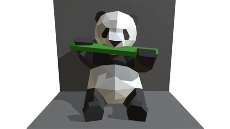Panda Figure Low Poly 3d Model