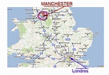 Localizacion de Manchester en Viaje por Londres - Guia de Londres