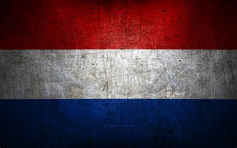 dutch metal flag grunge art european countries day of netherlands national symbols