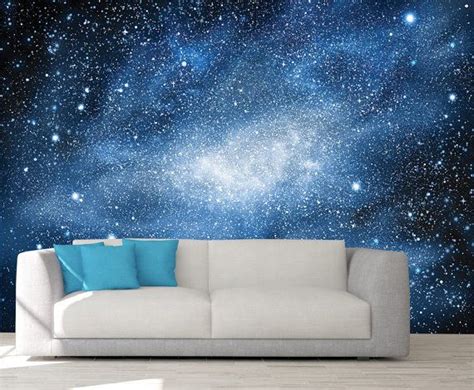 Galaxy Mural Space Wallpaper Outer Space Wall Mural Stars Etsy