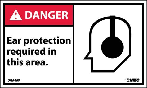 Danger Ear Protection Required In This Area Label Dga4ap