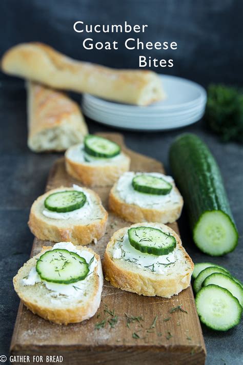 Cucumber Goat Cheese Sandwich Bites Gather For Bread