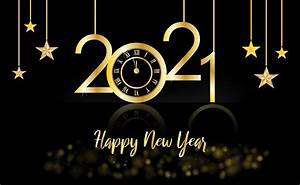 Happy New Year, 2021 gold and black background with a clock and stars - Download Free Vectors ...