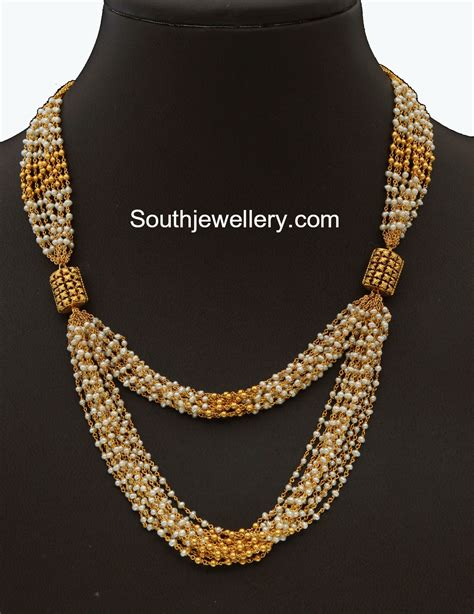 Light Weight Pearls Mala Jewellery Designs