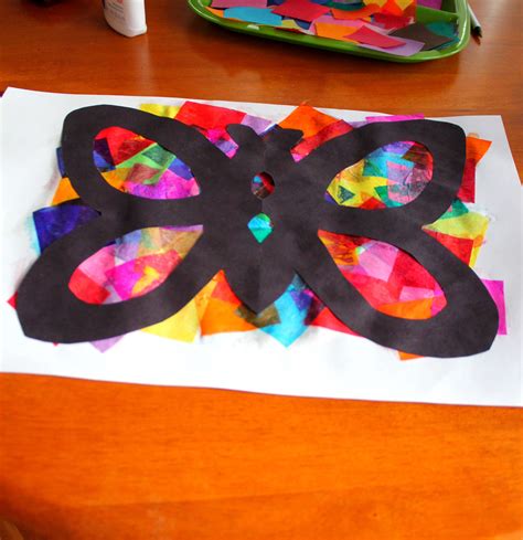 Tissue Paper Butterfly Craft Playdough To Plato