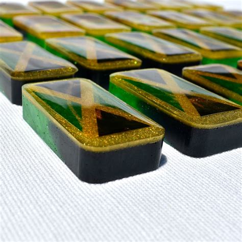 Jamaican Themed Dominoes Jamaican Flag Dominos Double Six Etsy