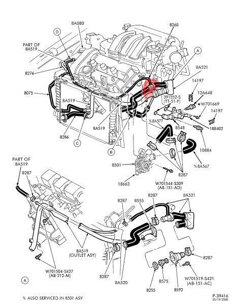 2001 Ford Taurus Radiator Diagram