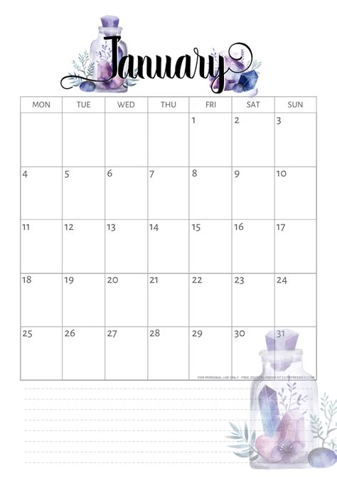 Download Calendar January 2021 January 2021 Printable Calendar Pages