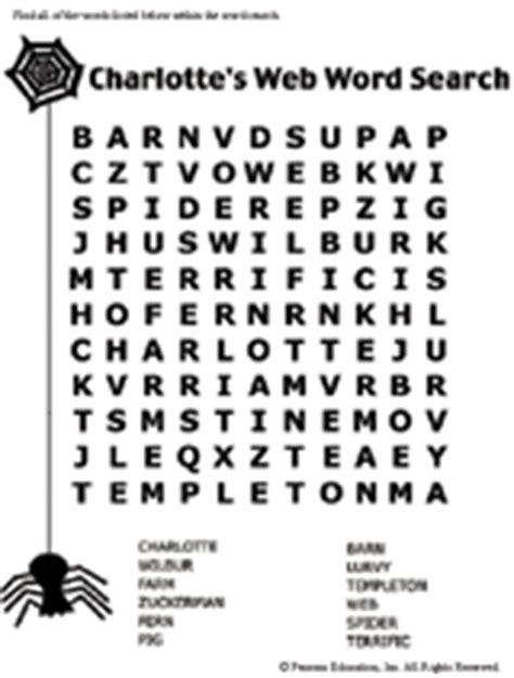 It celebrates animals and farm life. Charlotte's Web Word Search Printable - FamilyEducation