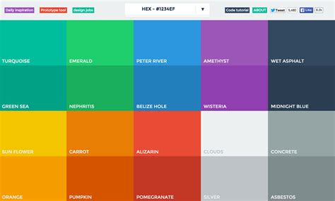 Colors Page Html Color Codes Great Website Color Palettes Design